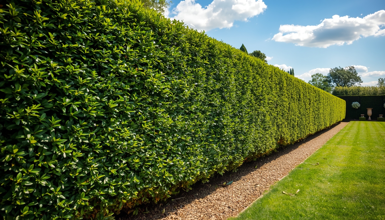 Professionally trimmed hedge showcasing precision work